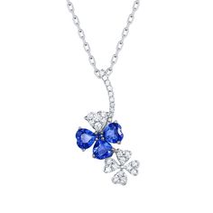 Capture hearts with this Flower Design Pendant, crafted from 18K White Gold and adorned with a Heart Shape Blue Sapphire and Diamonds. Its intricate design symbolizes love and beauty, exuding elegance and sophistication. Elevate your style with this exquisite pendant, a perfect blend of romance and luxury, sure to dazzle on any occasion. This Pendant is handmade in 18k White Gold : 2. 25 grams , and Diamond : 0. 14 cts ,Blue Sapphire  : 0. 7 cts (P29543BSA)  This jewelry is made by hand featurin White Gold Sapphire Heart Pendant Jewelry, Luxury Blue Heart Pendant Jewelry, Blue Flower Pendant Fine Jewelry Necklace, Fine Jewelry Sapphire Flower-shaped, Luxury Blue Flower Pendant Jewelry, April Birthstone Jewelry, March Birthstone Jewelry, Blue Sapphire Diamond, Forever Jewelry