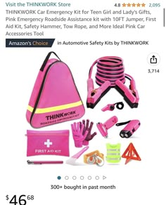 the pink car emergency kit is on sale