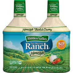 two bottles of hidden valley ranch dressing