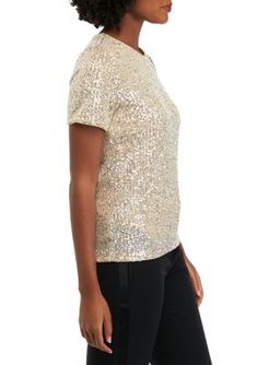 Shining with a radiant allure, this stunning top from THE LIMITED is embellished with sparkling sequin details. | THE LIMITED Women's Sequin Top, Champagne, Small Stunning Tops, Petite Shorts, Sequin Top, Petite Outfits, The Limited, Womens Clothing Tops, Top Styles, Shirt Style, Sequin