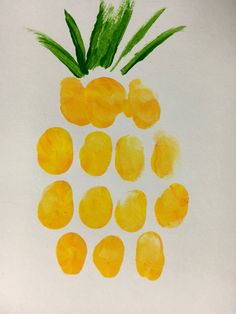 a drawing of a pineapple made with watercolor pencils