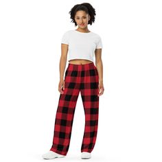 Get the comfort of pajamas in this stylish pair of wide-leg pants. With the adjustable waist and stretchy fabric, it’s like your favorite sweatpants but better. • Relaxed unisex fit • Practical side pockets • Elastic waistband with a white drawstring • Can be worn on the waist or on the hips • Premium knit mid-weight jersey fabric • 95% polyester, 5% elastane (fabric composition may vary by 1%) • Fabric weight: 6.19 oz/yd2 (210 g/m2) (weight may vary by 5%)Size guide WAIST (inches) HIPS (inches) Red Relaxed Fit Bottoms For Lounging, Relaxed Fit Red Bottoms For Lounging, Red Relaxed Fit Comfortable Bottoms, Comfortable Red Relaxed Fit Bottoms, Casual Red Lounge Pants, Casual Red Lounging Pants, Comfortable Red Bottoms For Lounging, Red Cotton Sleep Bottoms, Comfortable Red Cotton Pants