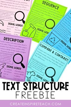 four different types of text structure posters