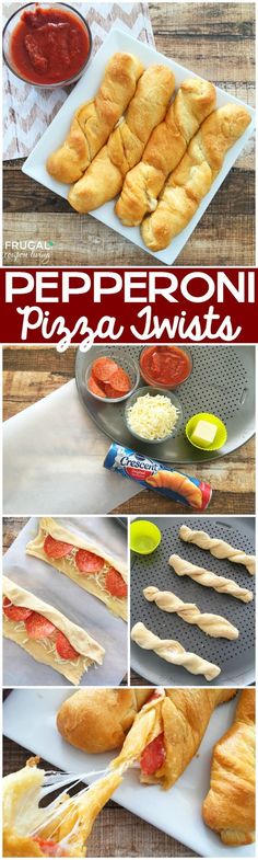 homemade pepperoni pizza twists made with crescent rolls