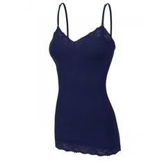 It Had to be You Lace Camisole in Navy Step your layering up a notch with this lovely Lace Camisole Top! Fully adjustable straps. 95% Cotton / 5% Spandex Lace Undershirt, Lace Camisole Top, Lace Trim Cami, Baby Garments, Spaghetti Strap Top, Lace Camisole, Tank Top Camisole, Lace Cami, Cute Everyday Outfits