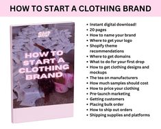 The Salt Studios How To Start A Clothing Brand guide is the best guide for beginners! Starting a clothing brand from scratch feels so hard! You have no idea about websites, manufacturers, how to bring your ideas to life, how to get followers and sales, or anything, really! Don't worry! That's what this guide is for. Starting a clothing brand is easier than you think. After starting multiple successful clothing brands, I've found what is tried and true. I made this guide myself to put all the clo How To Start A Clothing Brand, Starting A Clothing Brand, Teen Clothing Stores, Starting A Clothing Business, Esthetician Inspiration, Small Business Bookkeeping, How To Get Followers, Crochet Clothing And Accessories, Clothing Websites