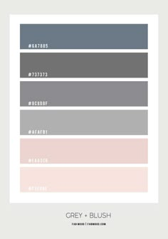 the color scheme for blush and sage is shown in shades of gray, pink, green,