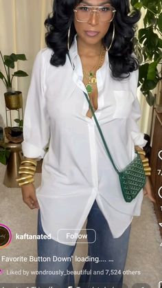 Cold Movie Night Outfit, Mens Shirt On Women Style, How To Style Puff Sleeve Top, Women Button Down Shirt Outfit Work, White Button Down Shirt And Jeans Outfit, Fashionova Outfits Inspiration, Striped Pants Outfit Women, Elegant Outfit Plus Size, Vacation Outfits Black Women Plus Size