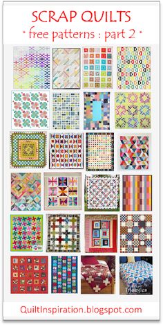 the book scrap quilts free patterns part 2 is shown in several different colors and sizes