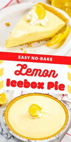 the lemon icebox pie is ready to be eaten