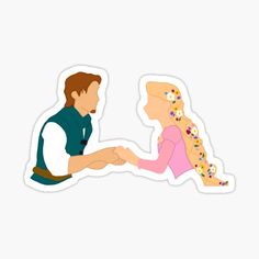 the princess and prince are shaking hands sticker