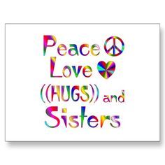 the words peace love hugs and granddaughters are shown in multicolored letters on white paper