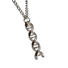 DNA Structure Double Helix Lab  Science Geek 20" Chain Necklace  Pendant Biology 30mm x 10mm  DNA HELIX PENDANT 20" Curb Chain Silver Plated Alloy Weeks of wear can build up oils and we advise you take them out for a good clean  Please be advised to take off this item before  showering and bathing as this can advance tarnishing of the them, as before a good clean does the trick. Costume Jewellery is not for constant wear and will tarnish. ALL PHOTOS  © eclectic shop uk ltd NO UNAUTHORISED USE PL Dna Necklace, Biology Jewelry, Dna Structure, Dna Helix, Lab Science, Science Geek, Medical Gifts, Double Helix, Science Lab