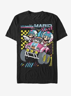 Super Mario Shirt, Nintendo Mario Kart, Hot Topic Shirts, Super Mario Kart, Tee Outfits, Friends Outfits, Graphic Tee Outfits, Tee Designs