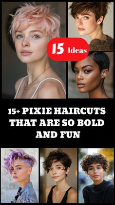 Explore a stunning collection of 15+ pixie haircuts for women that are bold and fun. These unique pixie hairstyles are sure to inspire your next salon visit. Whether you're looking for a drastic change or simply want to freshen up your look, these bold pixie haircuts offer a variety of options to choose from. From edgy crops to chic styles, there's something for everyone in this selection of trendy pixie hairstyles. Lgbtq Hairstyles, Pink Pixie Hair, Pixie Haircuts For Women, Platinum Pixie, Short Curly Pixie, Red Pixie, Low Fade Haircut, Frizzy Curly Hair, Edgy Pixie