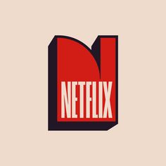 the netflix logo is shown in red and black