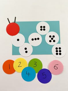 the numbers are arranged on top of each other to make a number matching game for kids