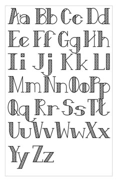 the upper and lower case of an old english alphabet, with lines in black ink