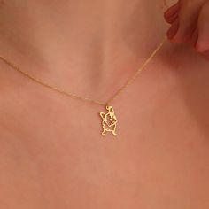 "This 14K Solid Gold French Bulldog Memorial Necklace would be the perfect Christmas gift for your daughter, wife, or mother. Our Frenchie Necklace is sure to be a hit! This minimalist and custom piece symbolizes the love and loyalty of a dog. Give her a gift that she can show off on this special day. This dainty necklace is sure to be a memorable gift for years to come. ♡FRENCH BULLDOG NECKLACE ✣ * Made to Order * Pendant Size: 10x17mm * Material Options:  14K Solid Gold,  High-Quality 925k Sterling Silver  * Color Options:  Yellow Gold,  Rose Gold,  White Gold * Production Techniques:  Handmade  - Laser Cutting to have High-Quality Products * Package:  Ready to Gift - Stylish Jewelry Box * Personalization made by engraving for a stunning look. NOTE: The model in the photo wears 16 inches France Bulldog, Love And Loyalty, Frenchie Bulldog, Golden Necklace, Dog Pendant, Memorial Necklace, Dog Memorial, Handmade Dog, Rose Gold White