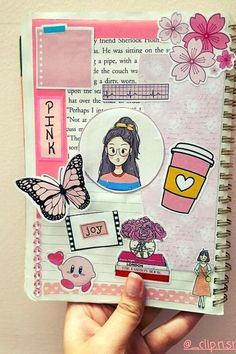 scrapbooking for doll Cute Dairy Cover Ideas, Diary Page Decoration, Diary Decoration Ideas Cover Aesthetic, Jornal Idea Diary, Pink Theme Journal, Pink Journal Ideas, Unique Journal Ideas, Easy Journal