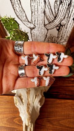 Cow Stud Earrings Lead and nickel compliant Cowgirl Accessories Earrings, Western Jewelry Rings, Country Earrings, Brown And White Cow, Western Things, 2023 Clothes, Southern Jewelry, Cow Stuff, Cow Earrings