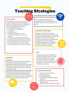 the teacher's resume is shown in red, yellow and blue with icons on it