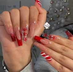 Christmas Nail Designs Acrylic, Nails Winter, Glow Nails, French Acrylic Nails, Long Acrylic Nails Coffin, Nails Christmas, Acrylic Nails Coffin Short