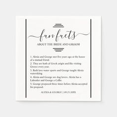 the fun rules for brides to use on their wedding day, which is printed in black and white