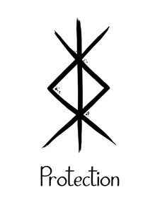 the word protection written in black ink on a white background with an inverted design and two crossed lines