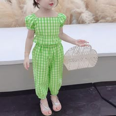 2-piece Plaid Suit for Toddler Girl Children's Clothing - PrettyKid Kids Frocks Design Cotton, Summer Halter Dress, Cotton Frocks For Kids, Frocks For Kids, Kids Summer Dresses, Toddler Suits, Boutique Wholesale, Kids Frocks Design