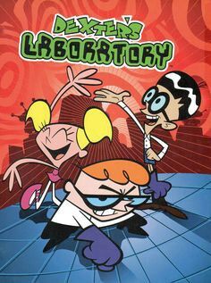 an image of a cartoon book cover with the title'dexter laboratory'on it