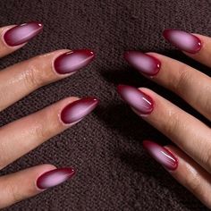 Gothic Stiletto Nails, Natural Almond Nails, Tato Henna, Nail Salon Design, Airbrush Nails, Cherry Nails, Almond Nail, Easy Nails