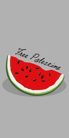 a piece of watermelon with the words, the pleasure on it's side