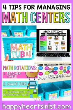 four tips for managing math centers to help students learn how to use their laptops