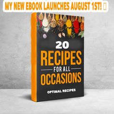 the book cover for 20 recipes for all occasions is shown in front of a concrete wall