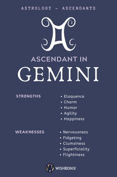 the front cover of an ascendant in gemini book, with text on it