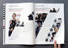 an open magazine with pictures of people on it's pages and the title page is titled hyperspace