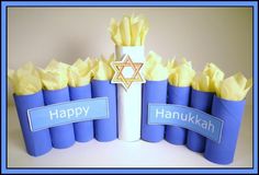 the hanukkah candles are made out of toilet paper