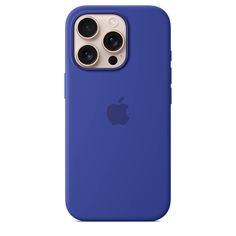 an iphone case with two cameras on the front and one in the back, blue