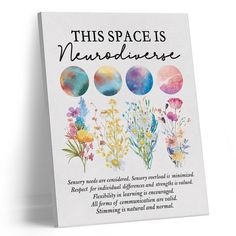 this space is nendbuse canvas print on white background with colorful flowers and plants