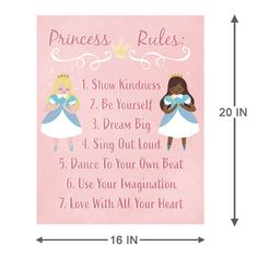 Foster imagination in your little one's space. Create a whimsical atmosphere in your child's room with the "Princess Rules" Canvas Wall Art. Featuring a delightful pink design, this captivating piece is perfect for inspiring dreams of castles, fairies, and magical adventures. Designed to effortlessly complement any nursery or playroom, this canvas wall art adds a touch of enchantment to your little one's space. Whether used as a standalone piece or as part of a gallery wall, it effortlessly captures the essence of childhood with its delightful princess design. Whimsical canvas wall art that fosters imagination. Fun "Princess Rules" messaging. Perfect for adding a touch of enchantment to any nursery or playroom. Made of canvas. Measures 16in. L x 20in. H x 1in. W. | Tiny Dreamers Princess C Princess Rules, Princess Canvas, Princess Design, Disney Princess Movies, Outdoor Patio Lights, Pink Design, Child's Room, The Princess, Wall Décor