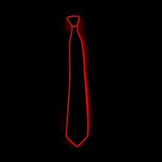 a red tie is glowing in the dark