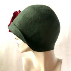 Green Felted Hats felt hats Cloche Hat Flapper 1920 Hat Green | Etsy Fitted Brimmed Winter Hat, Fitted Brimmed Hat For Winter, Fitted Winter Bonnet Cap, Winter Brimmed Bonnet, Winter Brimmed Fitted Bonnet, Fitted Brimmed Winter Bonnet, Fitted Winter Hat With Curved Brim, Fitted Wool Cap, Brimmed Felt Hat For Winter