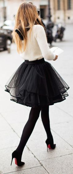 :: Tulle Skirt & Louboutin :: Rok Midi, Tule Rok, Gonna In Tulle, Skirt Tutu, Skirt Tulle, Skirt Denim