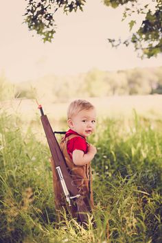 Hunter - gun - little boy - family pictures Hunting Birthday, Boy Photo Shoot, 1st Birthday Pictures, Baby Boy Pictures, Baby Boy Photos, Boy Pictures, Newborn Pictures