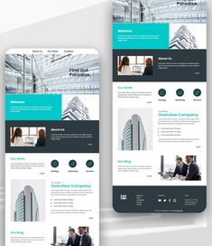 two different layouts for a business website