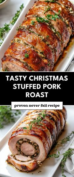 Image for Tasty Christmas Stuffed Pork Roast Stuffed Pork Roast, Tender Pork Loin, Christmas Pork, Christmas Meat, Christmas Menus, Pork Roast Recipe, Easy Christmas Dinner, Pork Loin Roast Recipes, Stuffed Pork