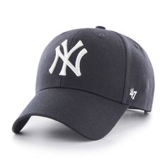 the new york yankees'47 clean - up cap is shown in grey and white