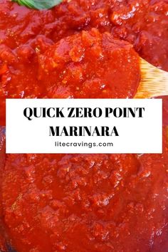 quick and easy marinara sauce recipe with text overlay that reads quick zeropoint marinara