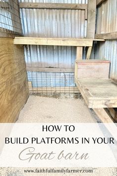 Wooden Platforms in a goat barn Goats Playground, Goat Barn Layout, Goat Sleeping, Barn Interior Ideas, Goat Life, Goat Ideas, Goat Health